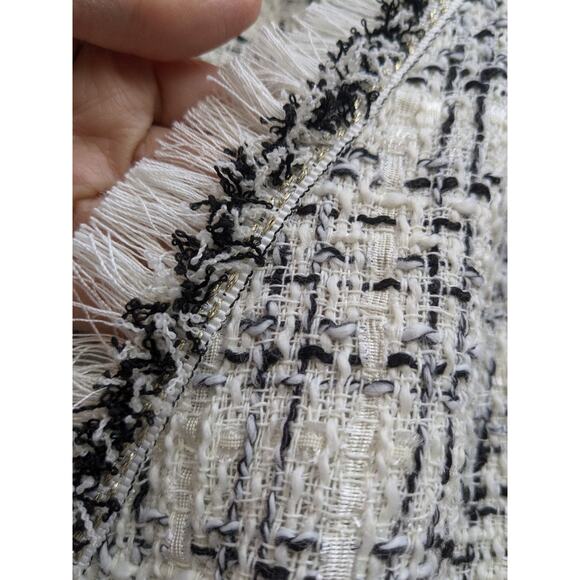 She In Women's Mini Dress Gold Buttons Beige Black Tweed Size Small - Picture 4 of 8